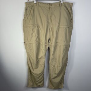 LL Bean Convertible Cargo Hiking Pants Shorts Men XL Tall 43x32 Tan No Fly Zone